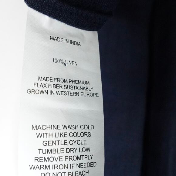 New Quince Women’s Deep Navy Organic Cotton Poplin Smocked Midi Dress XS 4042-80 - Picture 7 of 9